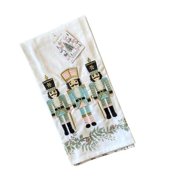 Christmas Pastel Nutcracker Kitchen Towels 20 x 28 Set of 2 Embroidered New - Picture 6 of 8